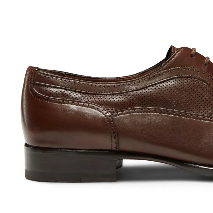 Men Leather Derby Shoe Tobacco Brown Fratelli Rossetti LaceUp Shoes