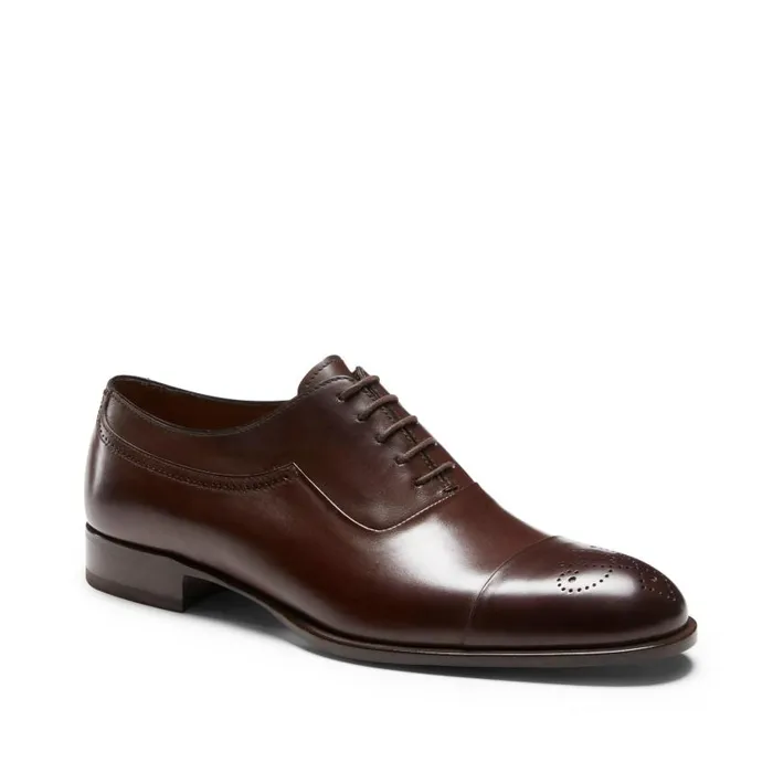 Men Leather LaceUp Shoe Mahogany Fratelli Rossetti LaceUp Shoes