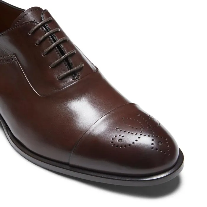 Men Leather LaceUp Shoe Mahogany Fratelli Rossetti LaceUp Shoes