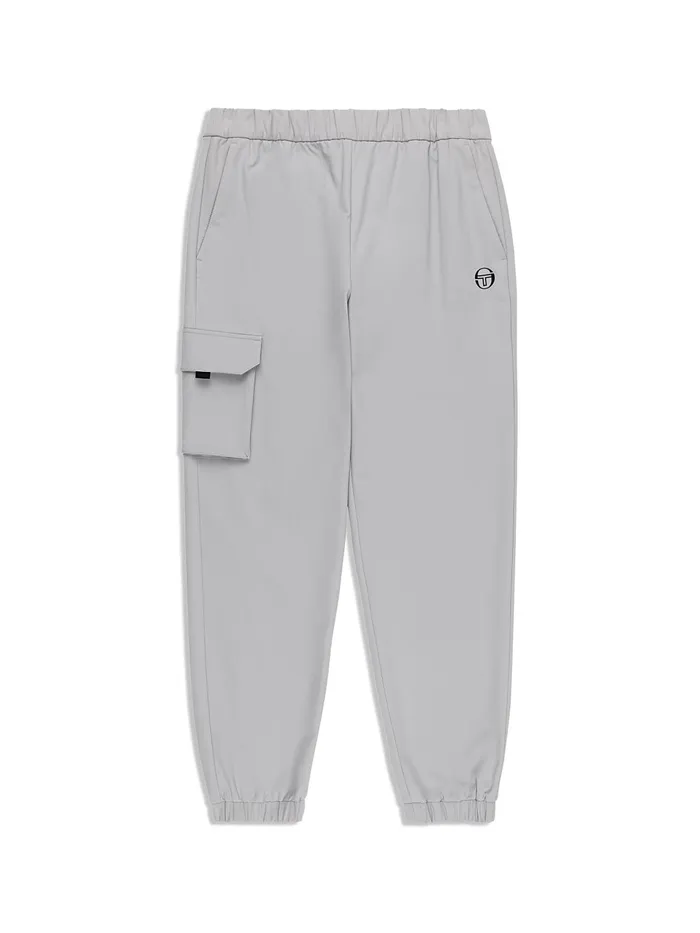 Men Nylon Sergio Tacchini Woven Cargo Jogger Pants Heather Grey