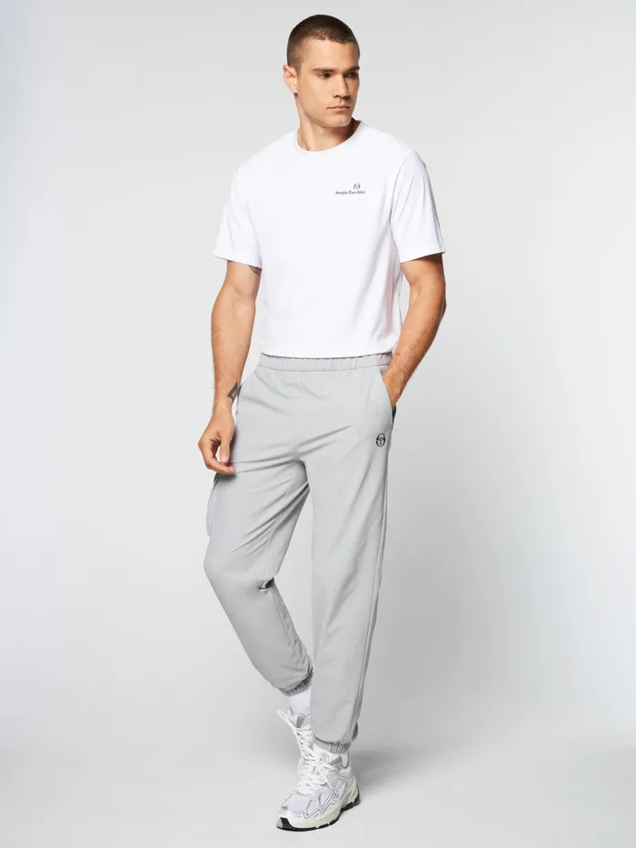 Men Nylon Sergio Tacchini Woven Cargo Jogger Pants Heather Grey