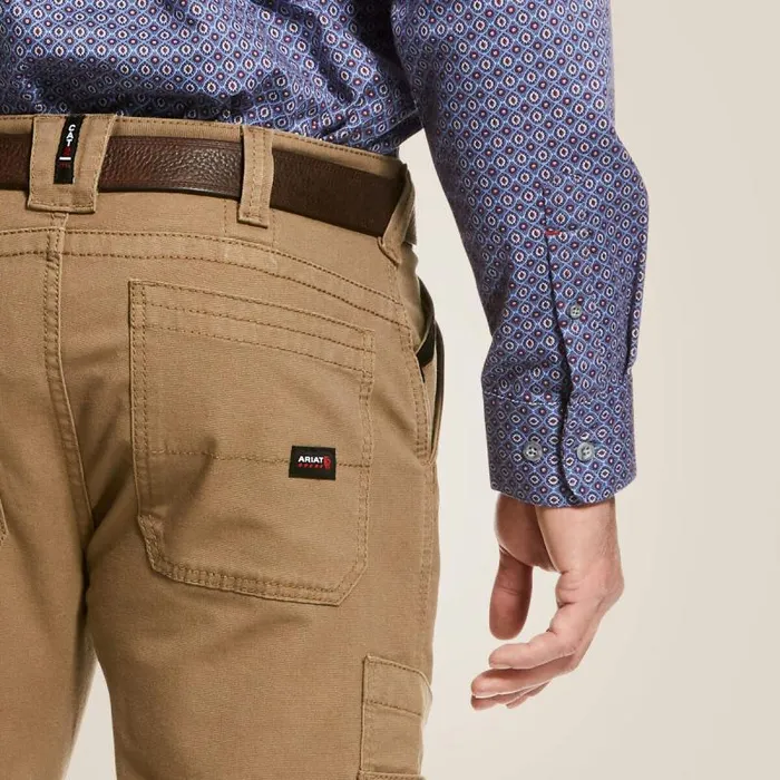 Men Pants and Shorts Ariat FR M5 Stretch DuraLight Canvas Stackable Straight Leg Pant Field Khaki Men Pants and Shorts Ariat FR M5 Stretch DuraLight Canvas Stackable Straight Leg Pant Field Khaki