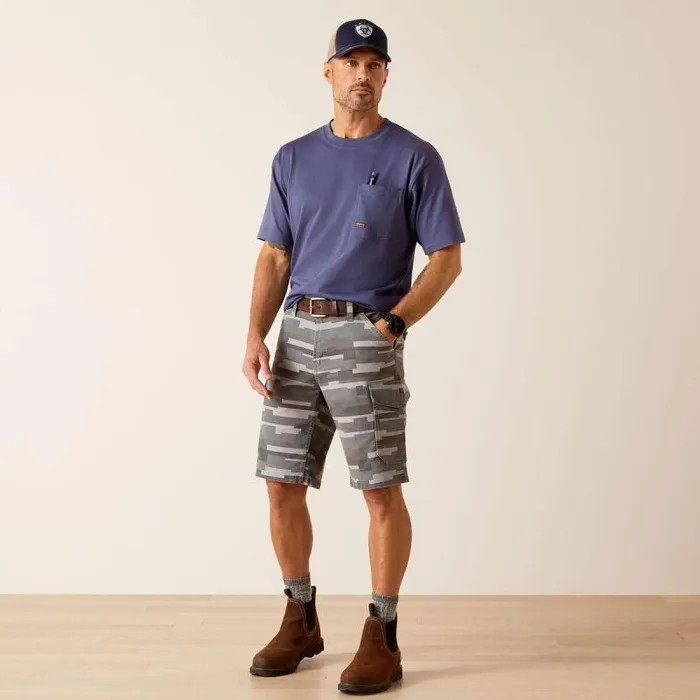 Men Pants and Shorts Ariat Rebar DuraStretch Made Tough Cargo 11034 Short Rebar Grey Masonry Camo Men Pants and Shorts Ariat Rebar DuraStretch Made Tough Cargo 11034 Short Rebar Grey Masonry Camo