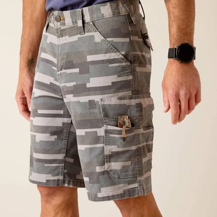 Men Pants and Shorts Ariat Rebar DuraStretch Made Tough Cargo 11034 Short Rebar Grey Masonry Camo Men Pants and Shorts Ariat Rebar DuraStretch Made Tough Cargo 11034 Short Rebar Grey Masonry Camo