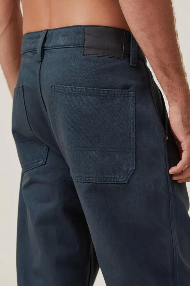 Men Pants Cotton On Baggy Jean Carpenter Trekking Green