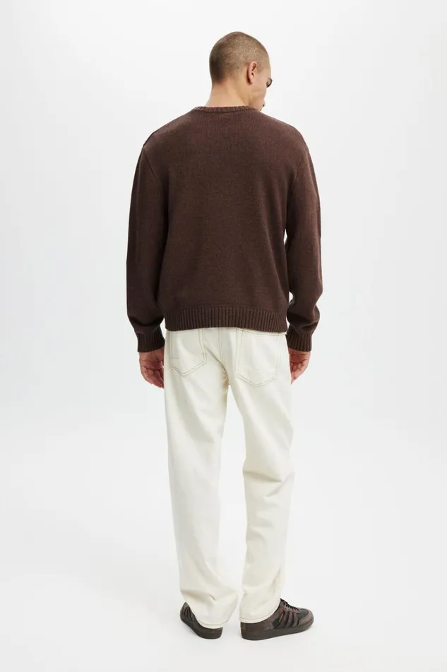 Men Pants Cotton On Baggy Jean Ecru