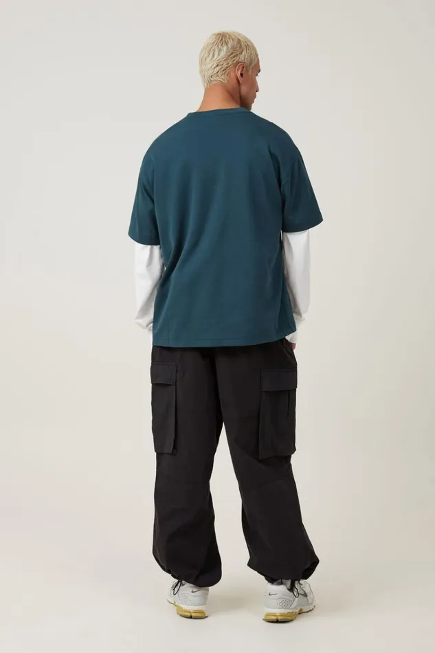 Men Pants Cotton On Parachute Super Baggy Pant Black Knee Panel Men Pants Cotton On Parachute Super Baggy Pant Black Knee Panel