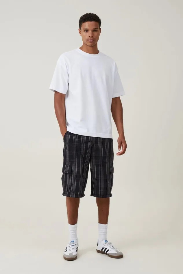 Men Pants Cotton On Parachute Zip Off Pant Black Check Men Pants Cotton On Parachute Zip Off Pant Black Check