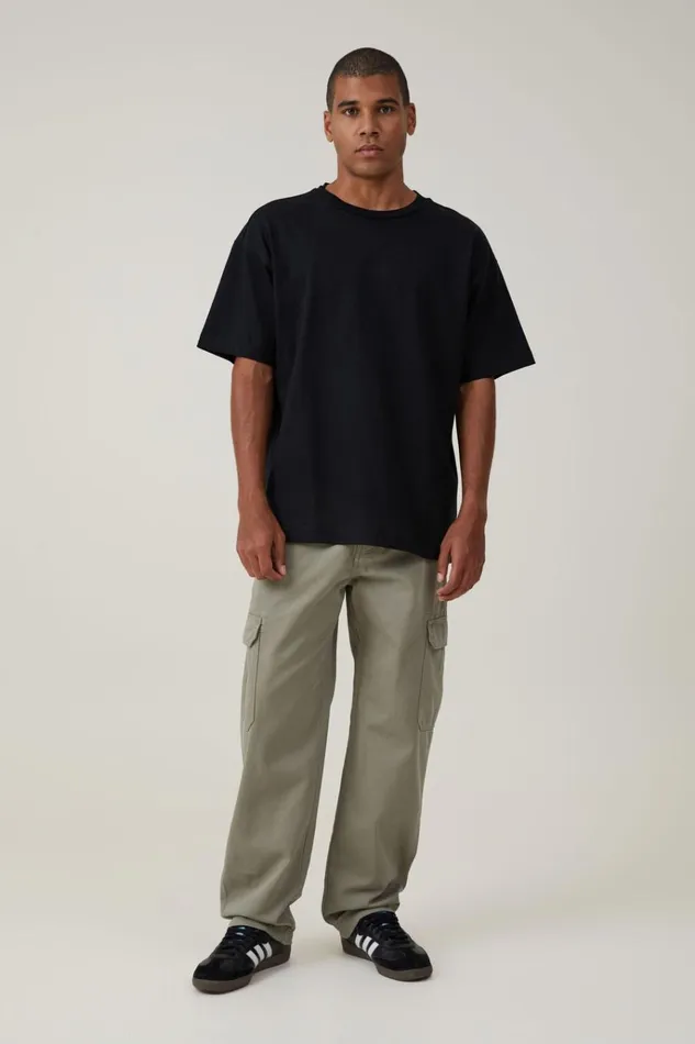 Men Pants Cotton On Tactical Cargo Pant Washed Military Herringbone