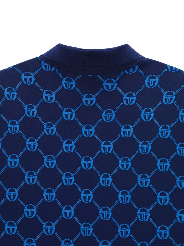 Men Polos Sergio Tacchini Daily Monogram Knit Polo Navy