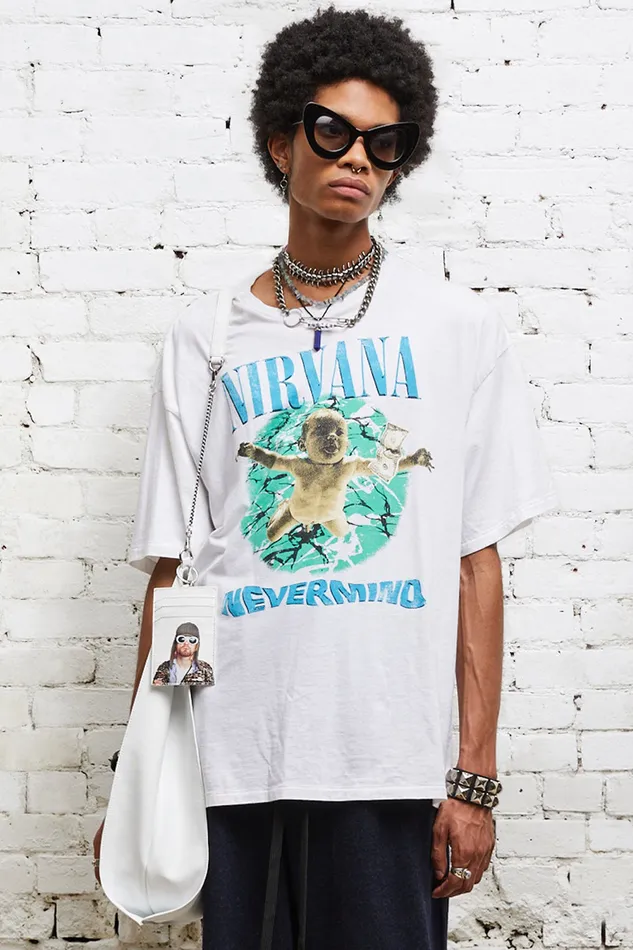 Men R13 Nirvana Nevermind Album Cover Oversized T Shirt 8211 Ecru TShirts