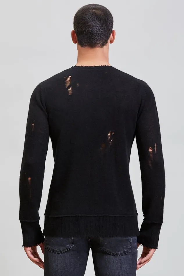 Men R13 Skeleton Distressed Cashmere Sweater Tops And Knitwear
