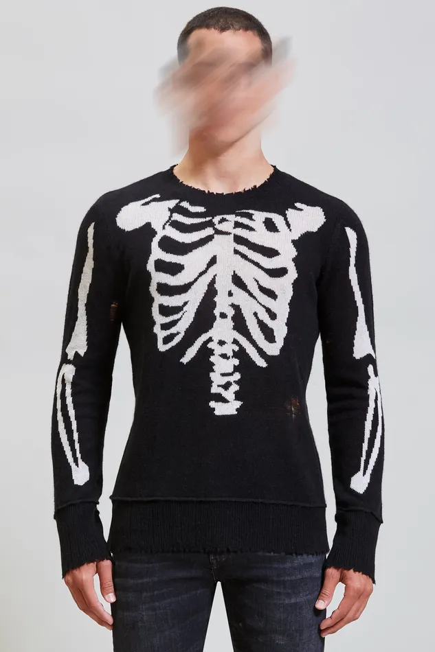 Men R13 Skeleton Distressed Cashmere Sweater Tops And Knitwear
