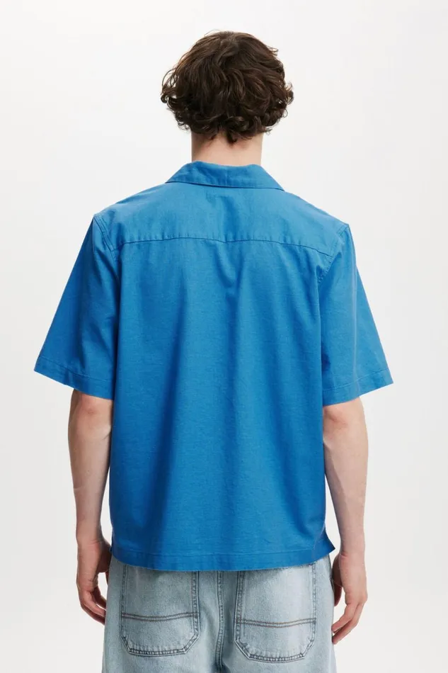 Men Shirts and Polos Cotton On Cabana Short Sleeve Shirt Cobalt Art Men Shirts and Polos Cotton On Cabana Short Sleeve Shirt Cobalt Art