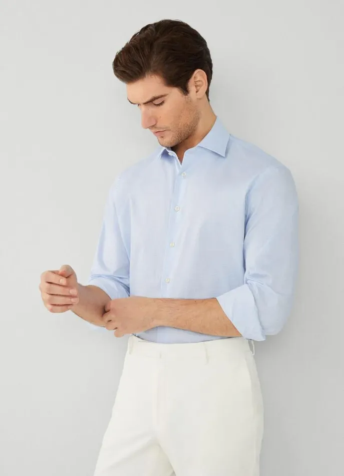 Men Shirts Hackett London Classic Fit Check Shirt Blue