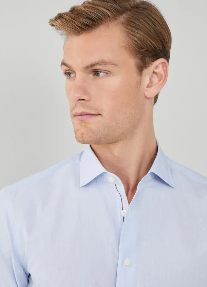 Men Shirts Hackett London Slim Fit Fine Striped Shirt Whitesky