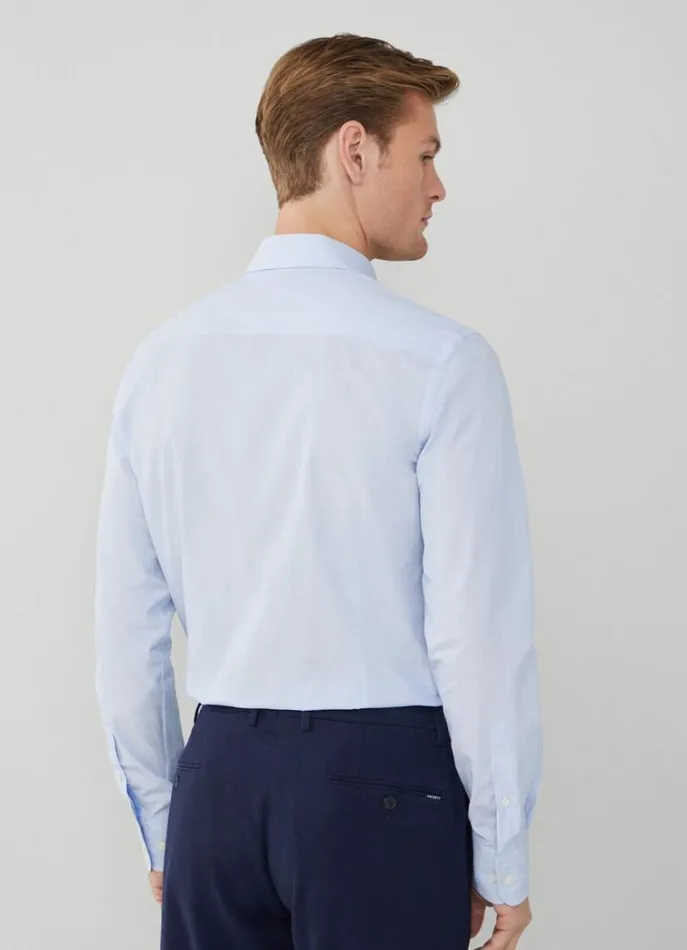 Men Shirts Hackett London Slim Fit Fine Striped Shirt Whitesky