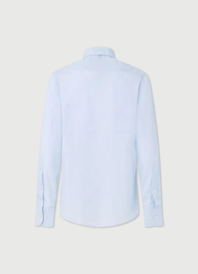 Men Shirts Hackett London Slim Fit Fine Striped Shirt Whitesky