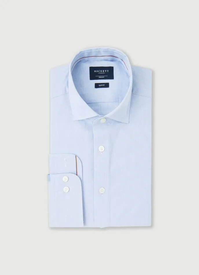 Men Shirts Hackett London Slim Fit Fine Striped Shirt Whitesky