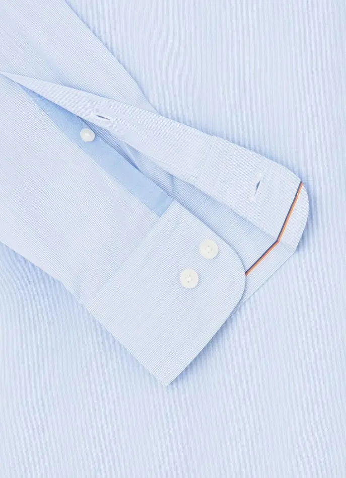 Men Shirts Hackett London Slim Fit Fine Striped Shirt Whitesky