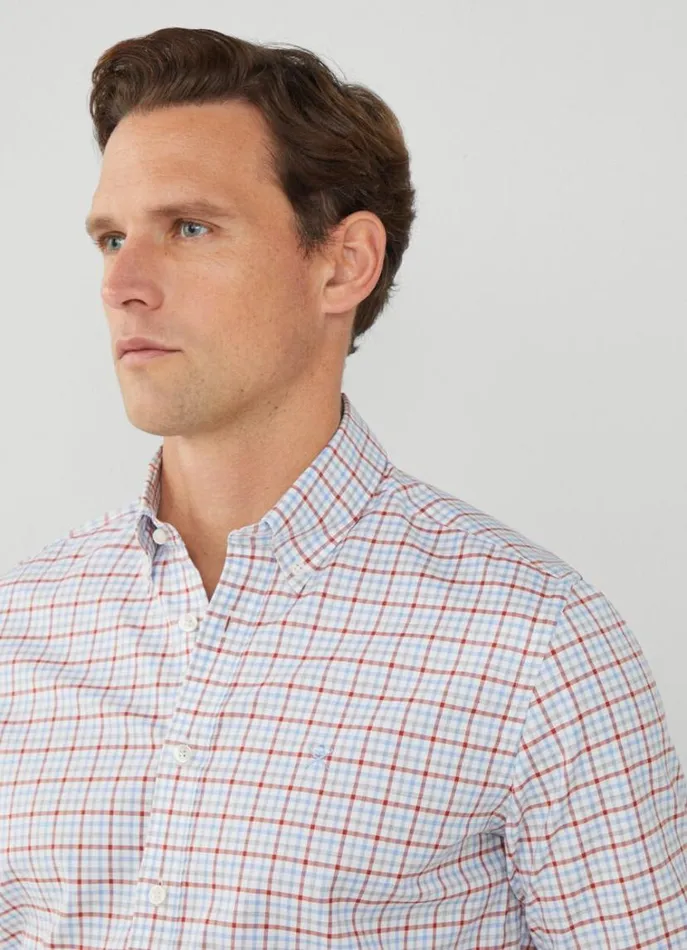 Men Shirts Hackett London Slim Fit Gingham Check Shirt Redblue