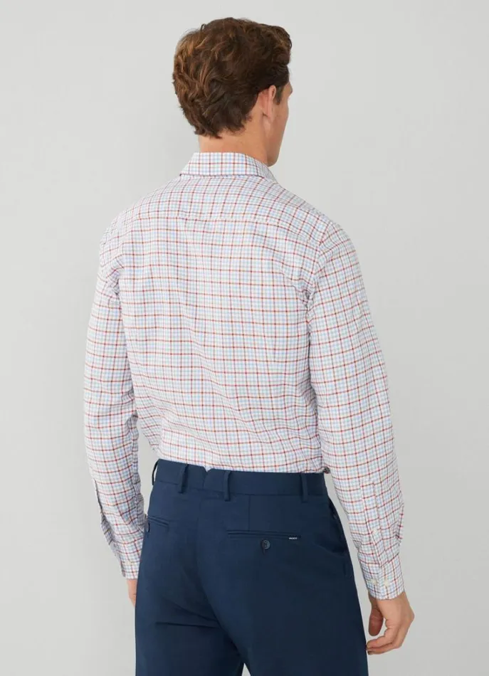 Men Shirts Hackett London Slim Fit Gingham Check Shirt Redblue