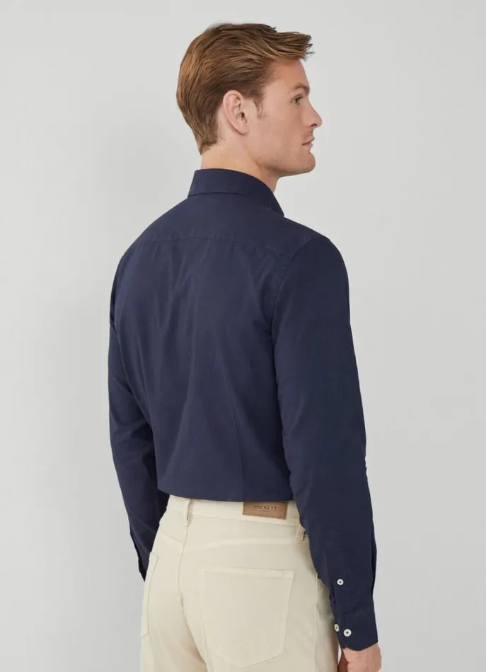 Men Shirts Hackett London Slim Fit Oxford Shirt Navy