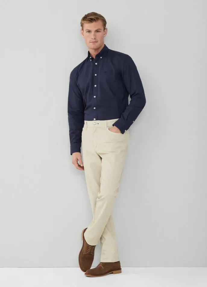 Men Shirts Hackett London Slim Fit Oxford Shirt Navy