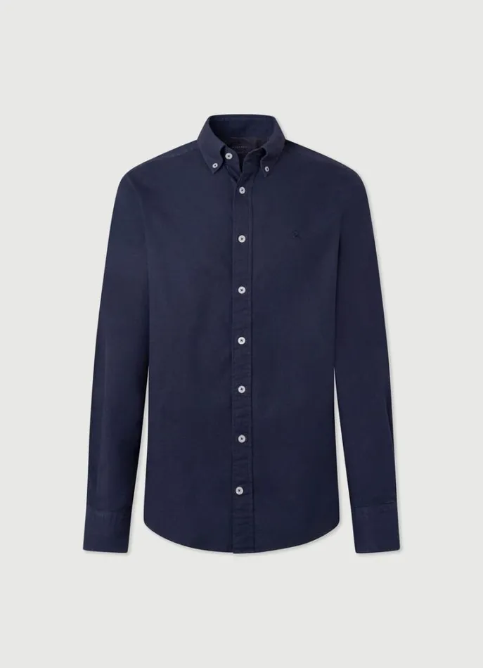 Men Shirts Hackett London Slim Fit Oxford Shirt Navy