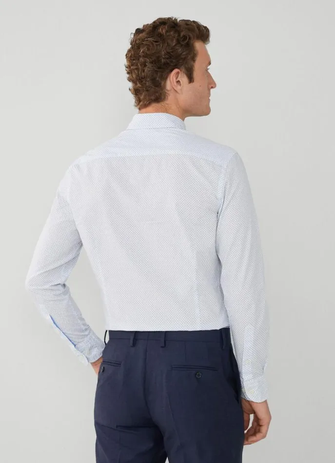 Men Shirts Hackett London Slim Fit Poplin Shirt Whitesky