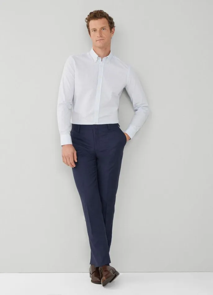 Men Shirts Hackett London Slim Fit Poplin Shirt Whitesky