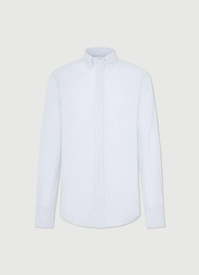 Men Shirts Hackett London Slim Fit Poplin Shirt Whitesky