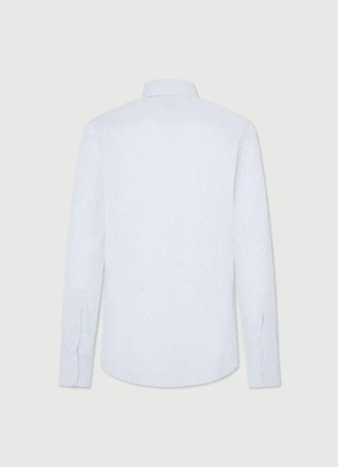 Men Shirts Hackett London Slim Fit Poplin Shirt Whitesky