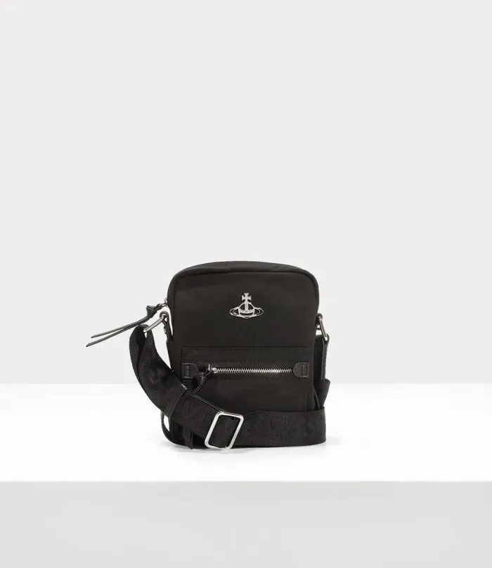 Men Small Jackson Crossbody Satchel Black Vivienne Westwood Crossbody Bags