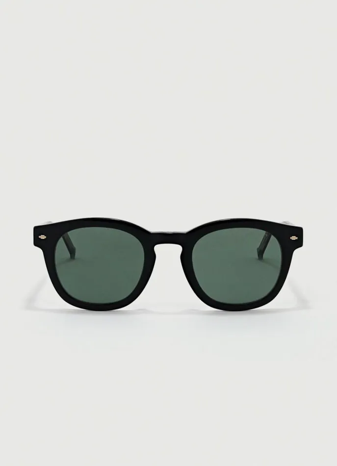 Men Sunglasses Hackett London Round Sunglasses Black