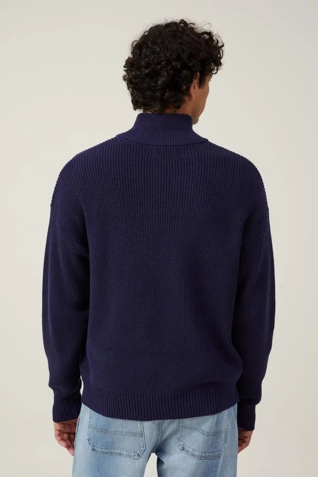 Men Sweaters Cotton On Jordan Quarter Zip Navy Men Sweaters Cotton On Jordan Quarter Zip Navy