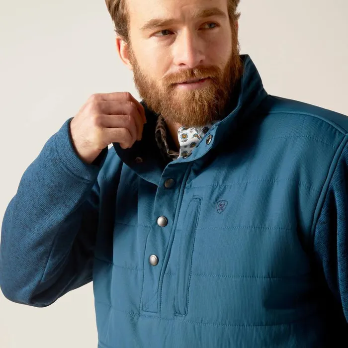 Men Sweatshirts and Hoodies Ariat Caldwell Reinforced Snap Sweater Majolica Blue