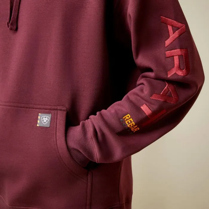 Men Sweatshirts and Hoodies Ariat Rebar Graphic Hoodie Malbec Grey