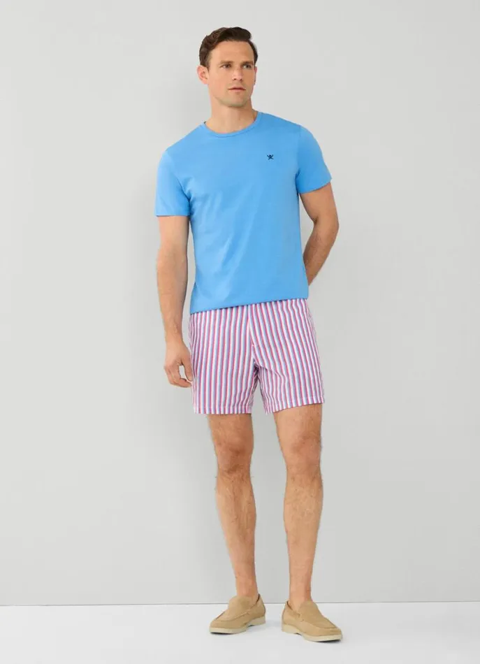 Men Swimwear Hackett London Striped Swim Shorts Fuchsia