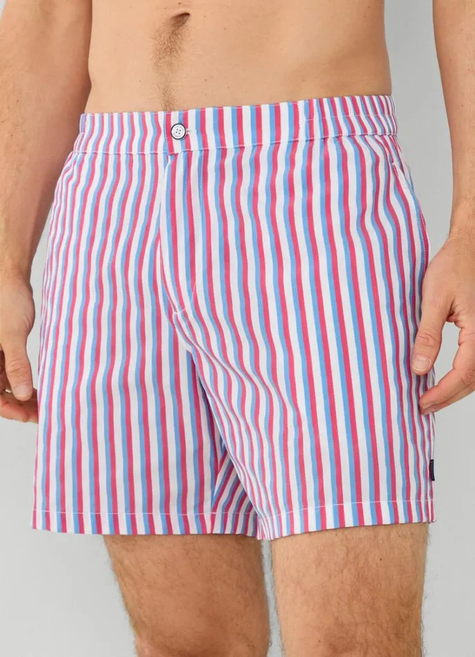 Men Swimwear Hackett London Striped Swim Shorts Fuchsia
