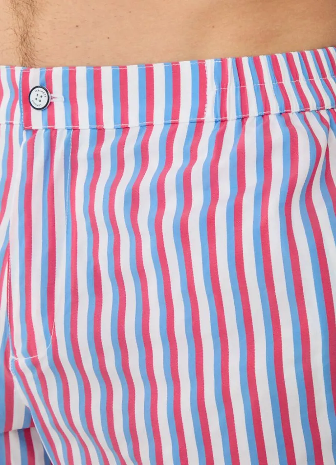 Men Swimwear Hackett London Striped Swim Shorts Fuchsia