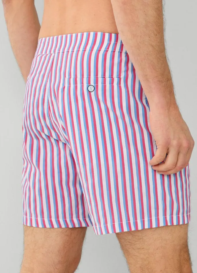 Men Swimwear Hackett London Striped Swim Shorts Fuchsia