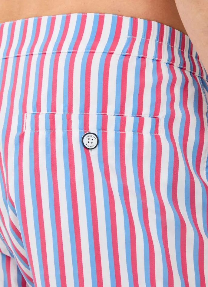 Men Swimwear Hackett London Striped Swim Shorts Fuchsia