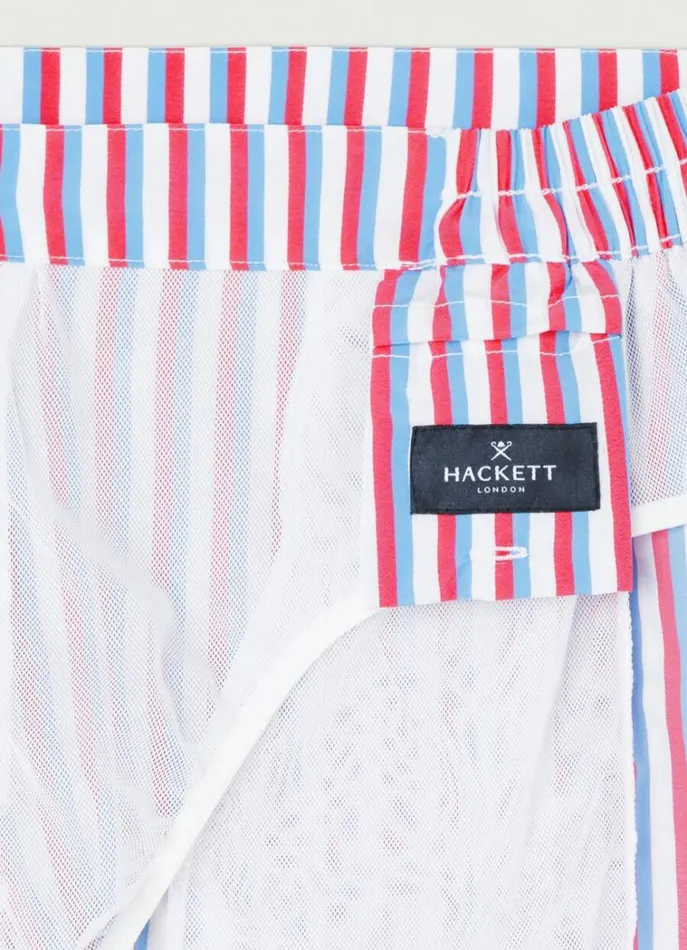Men Swimwear Hackett London Striped Swim Shorts Fuchsia