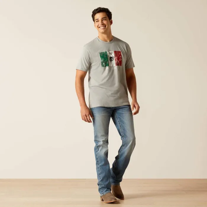Men TShirts and Polos Ariat Ariat Mexico Camo Flag TShirt Stone Heather Men TShirts and Polos Ariat Ariat Mexico Camo Flag TShirt Stone Heather