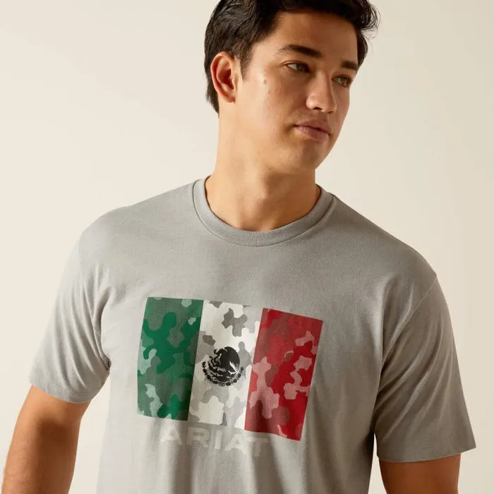 Men TShirts and Polos Ariat Ariat Mexico Camo Flag TShirt Stone Heather Men TShirts and Polos Ariat Ariat Mexico Camo Flag TShirt Stone Heather