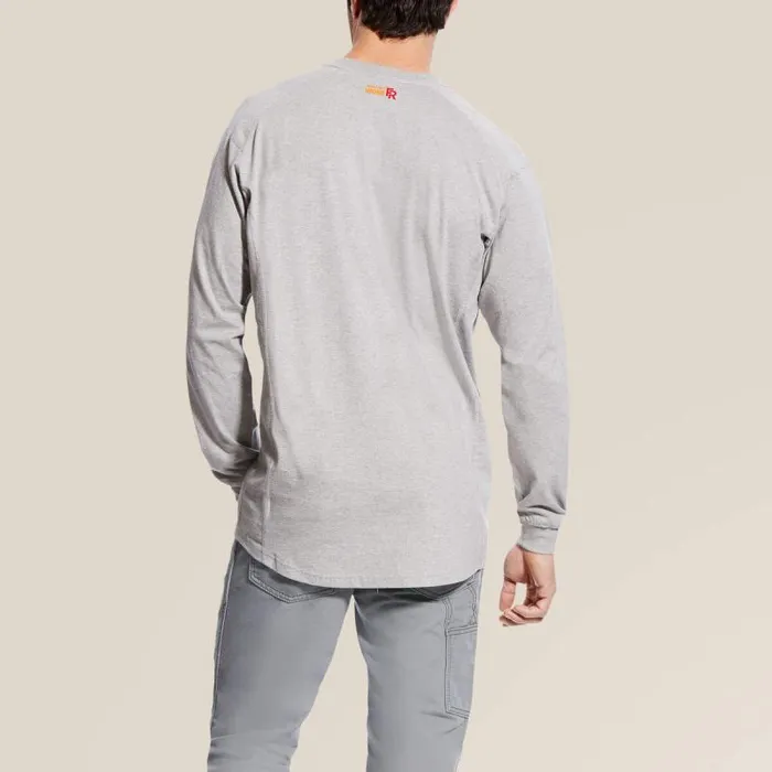 Men TShirts and Polos Ariat FR Air Henley Silver Fox Heather Men TShirts and Polos Ariat FR Air Henley Silver Fox Heather