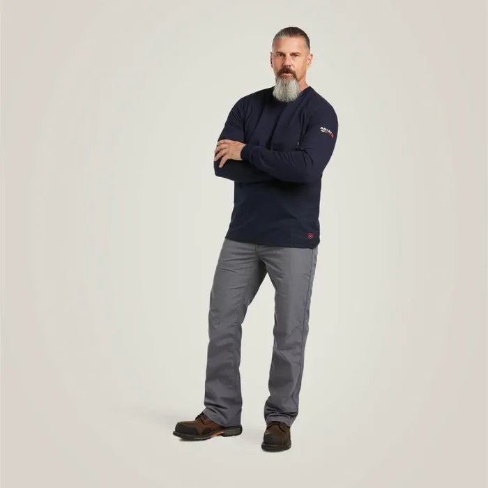 Men TShirts and Polos Ariat FR Stretch Logo TShirt Navyusa Men TShirts and Polos Ariat FR Stretch Logo TShirt Navyusa