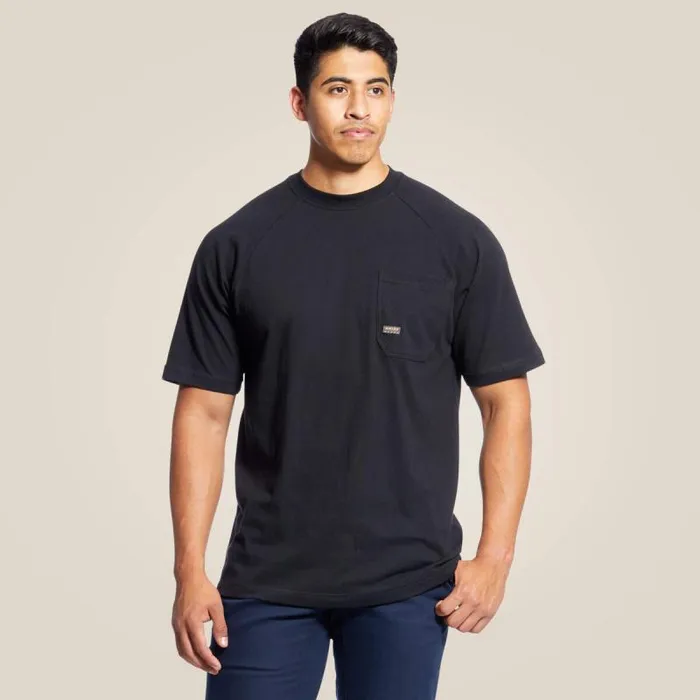 Men TShirts and Polos Ariat Rebar Cotton Strong TShirt Black