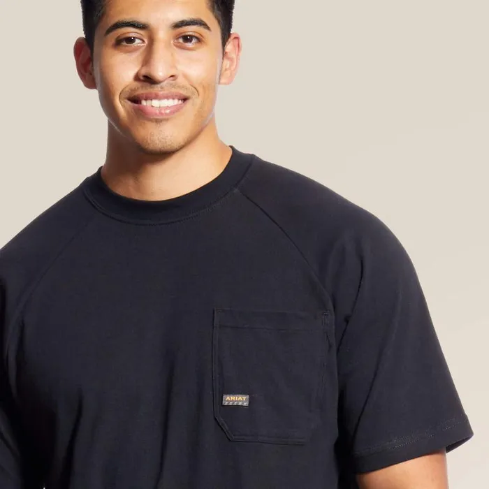 Men TShirts and Polos Ariat Rebar Cotton Strong TShirt Black Men TShirts and Polos Ariat Rebar Cotton Strong TShirt Black